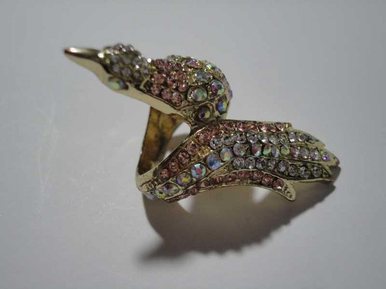 Goldener Vogelring Statement Ring