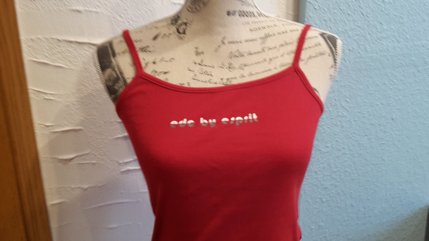 Spaghetti top, rot, XS, Esprit de corps, shirt, Sommer, bauchfrei