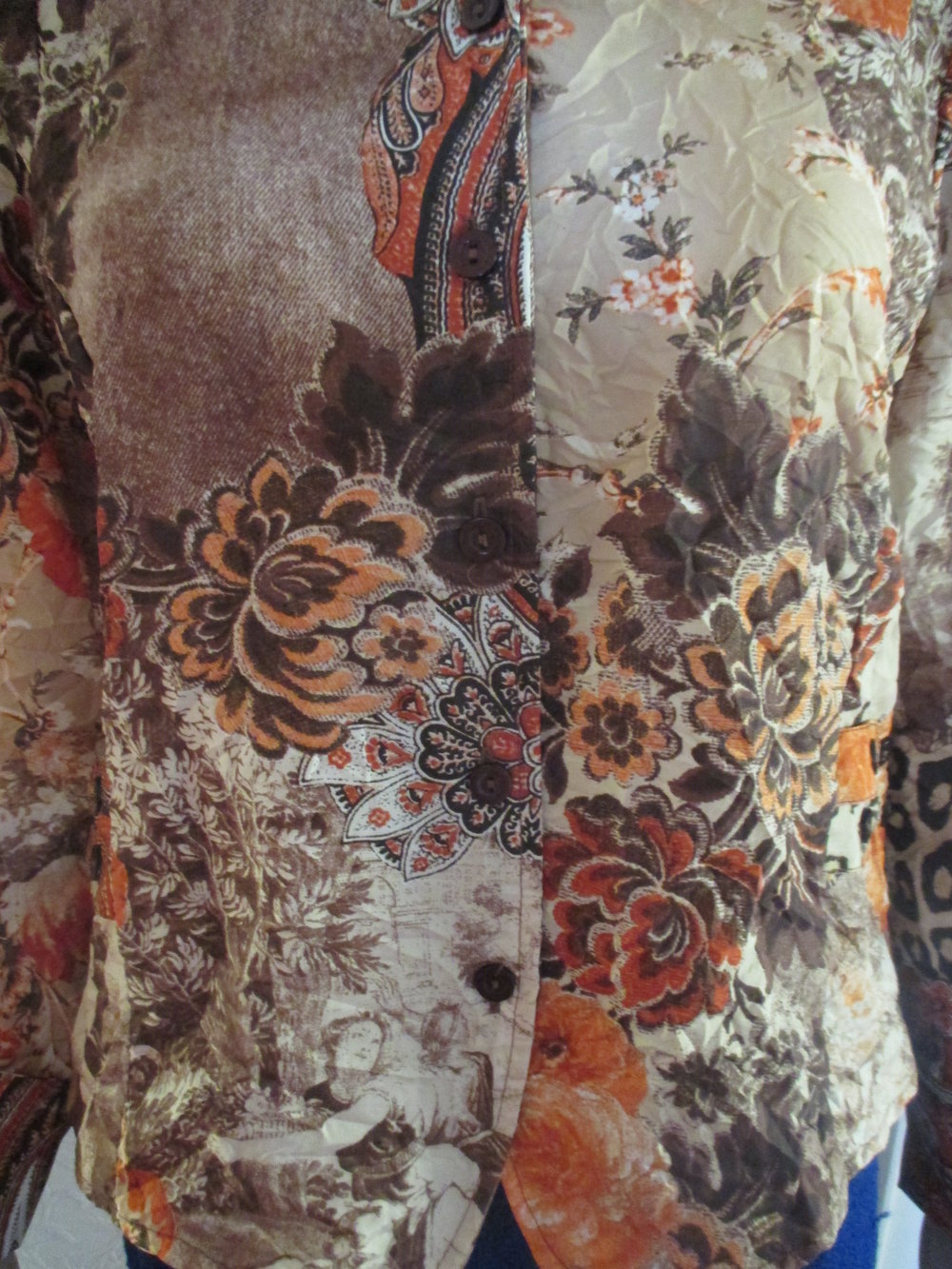 NEU Rosen-Blüten Romantik Animal Leoparden Seiden-Satin Crinkel Hemd BLUSE 