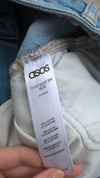 Asos Jeans Light Blue Stone Washed