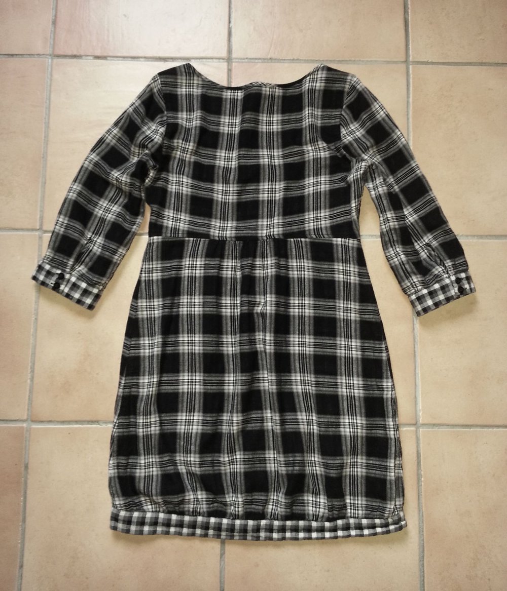 EDC BY ESPRIT * TUNIKA * KLEID * SCHWARZ- WEIß * KARIERT * 36 * WIE NEU