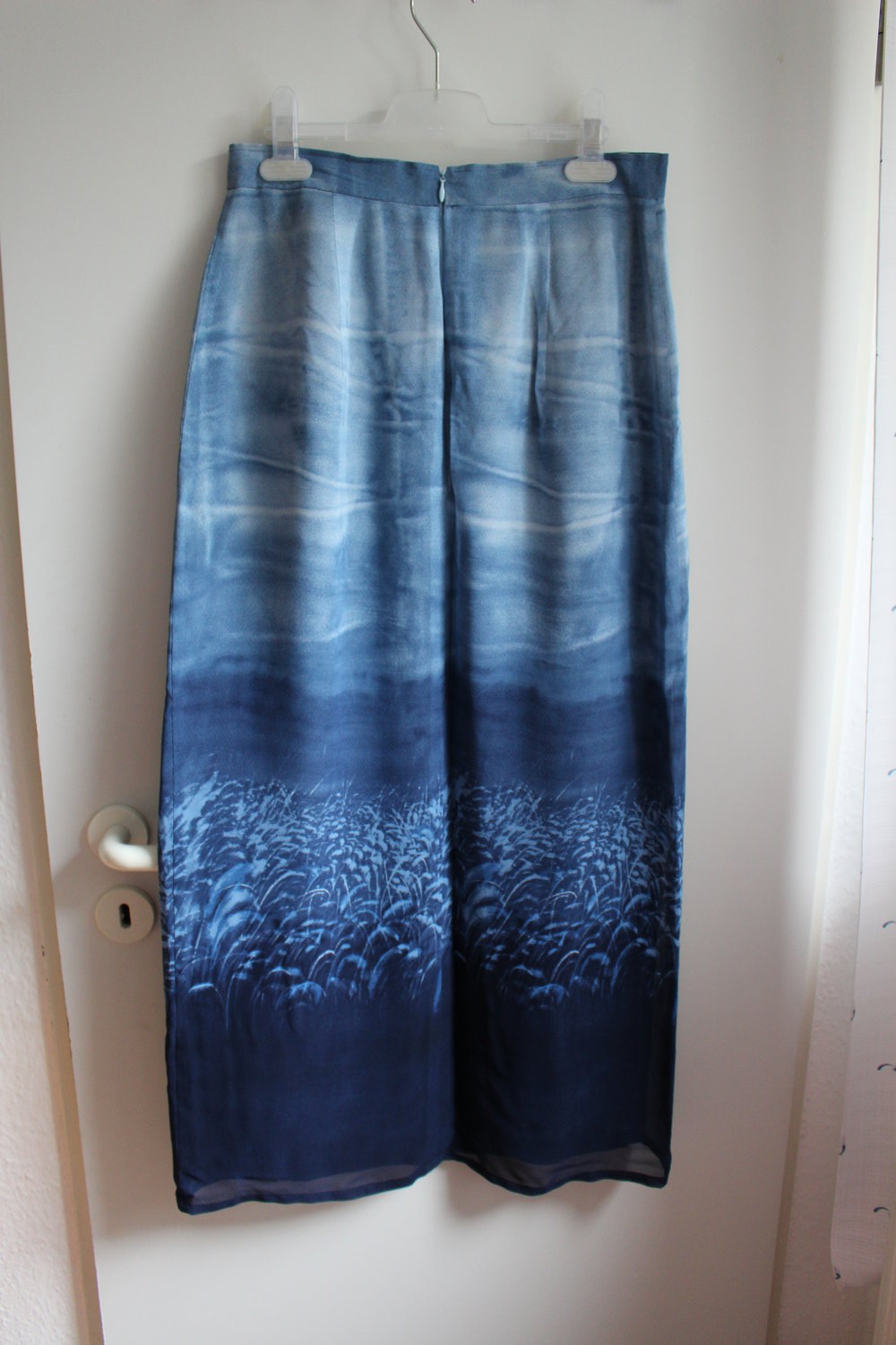 136. Wickelrock von C&A, Gr. 38, Your 6-th Sense, blau mit Druck