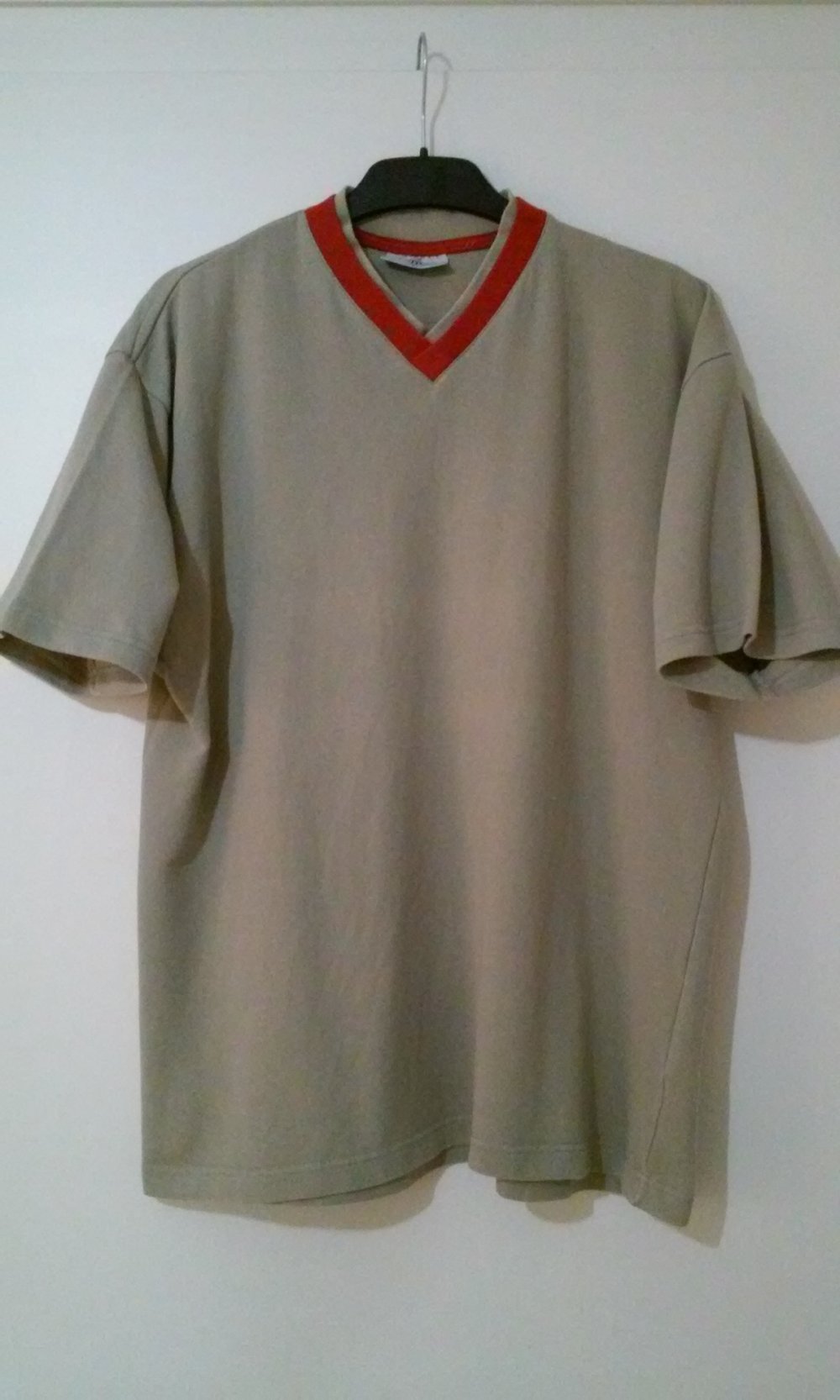 T-Shirt Shirt Kurzarm Pulli V-Ausschnitt Baumwollshirt 