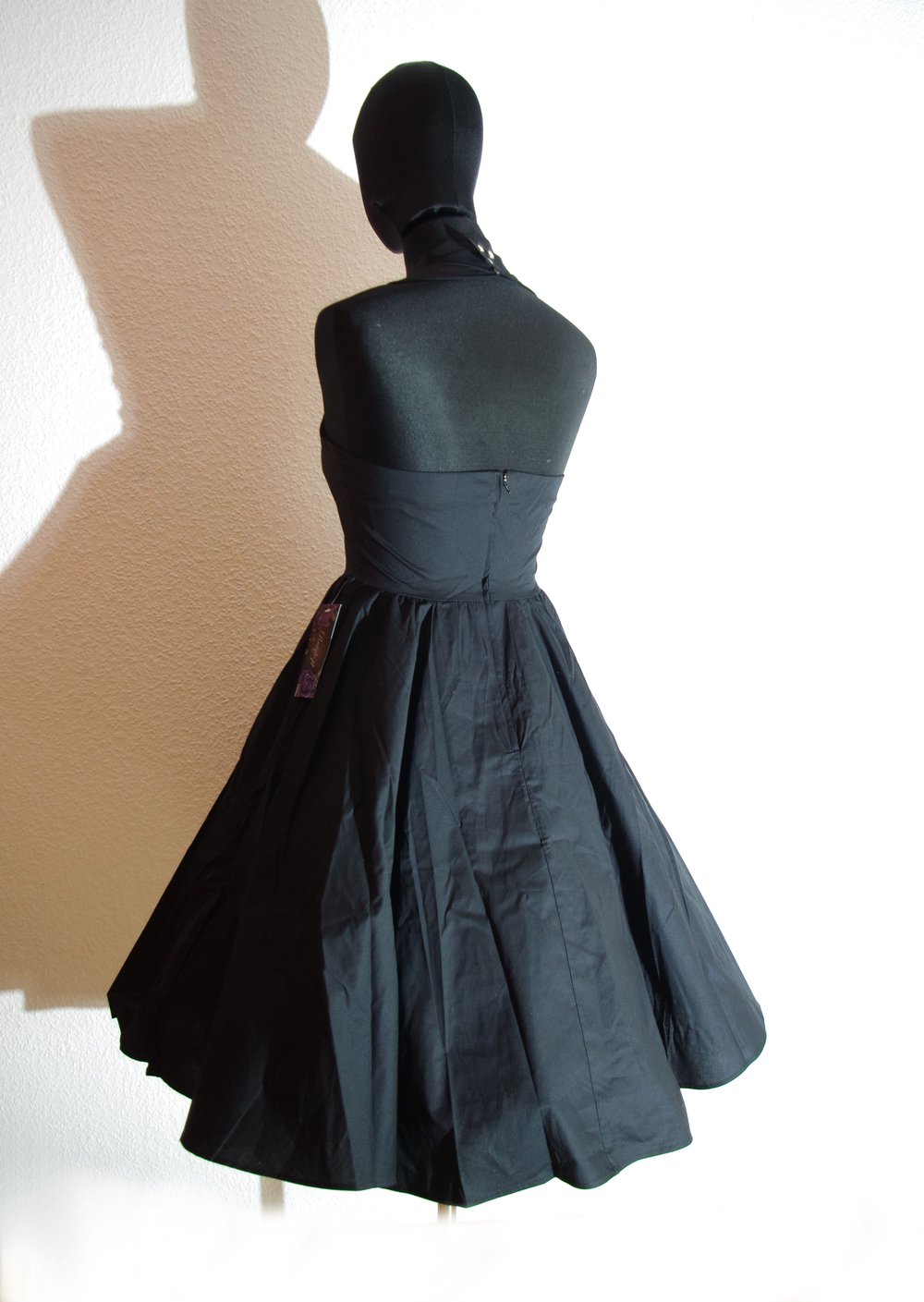 Schwarzes 60er Petticoatkleid Gr. M 40 42 Neckholder Pinup