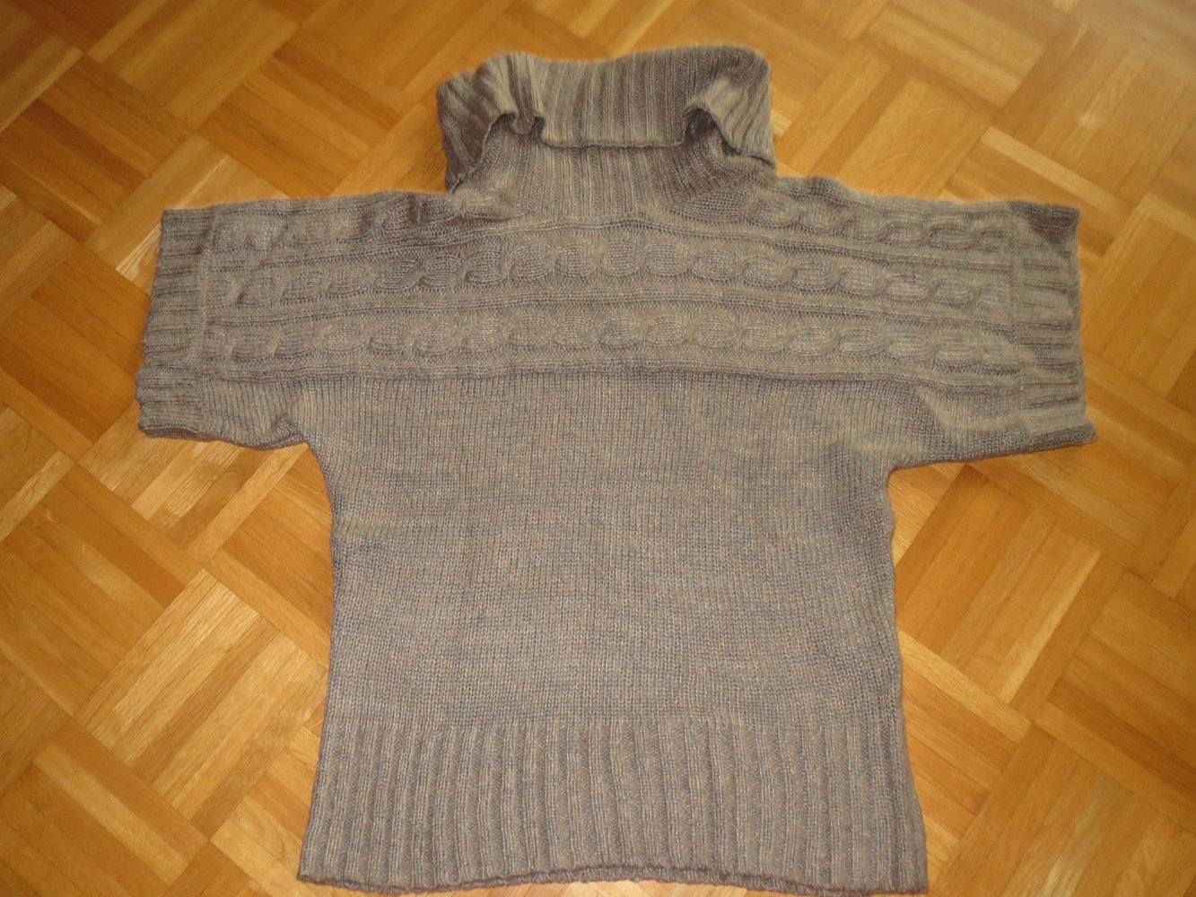Strickpulli, Rollkragen, Gr.L, beige