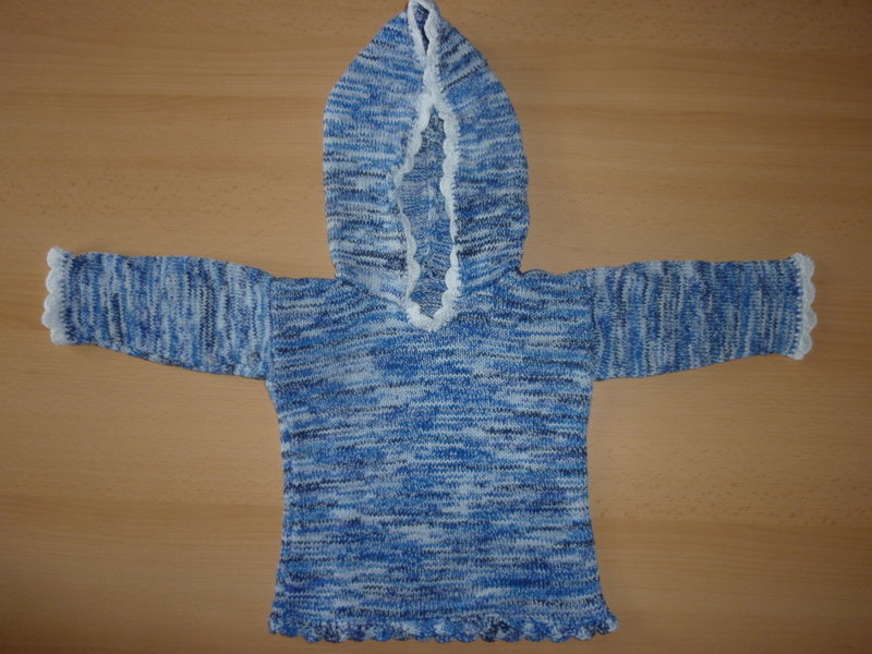 Handmade Pullover blau Gr. 74/80