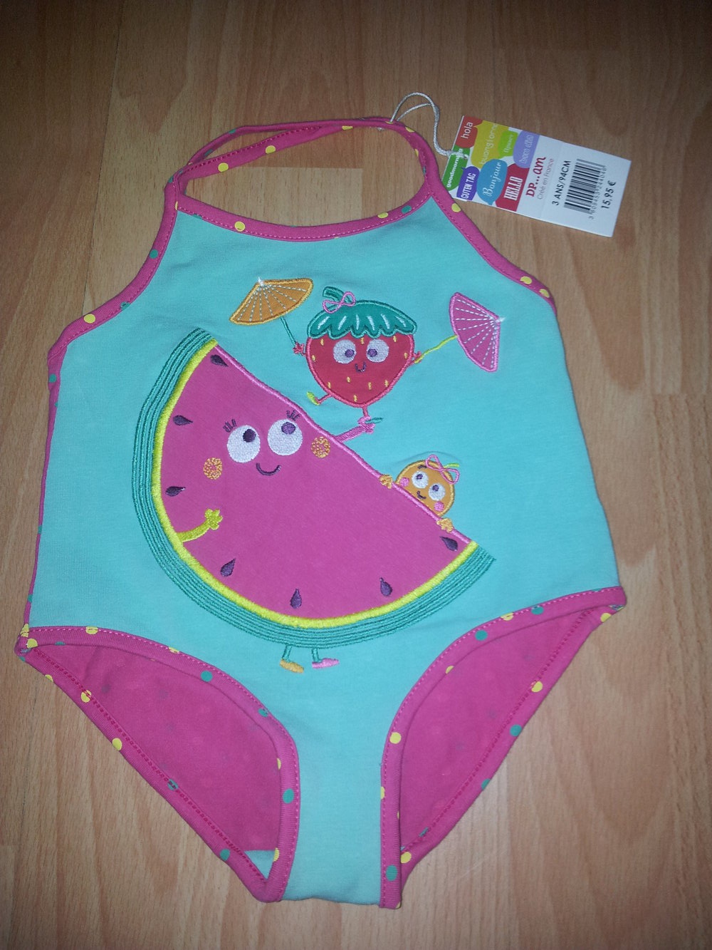 Badeanzug Baumwolle Obst Früchte NEU