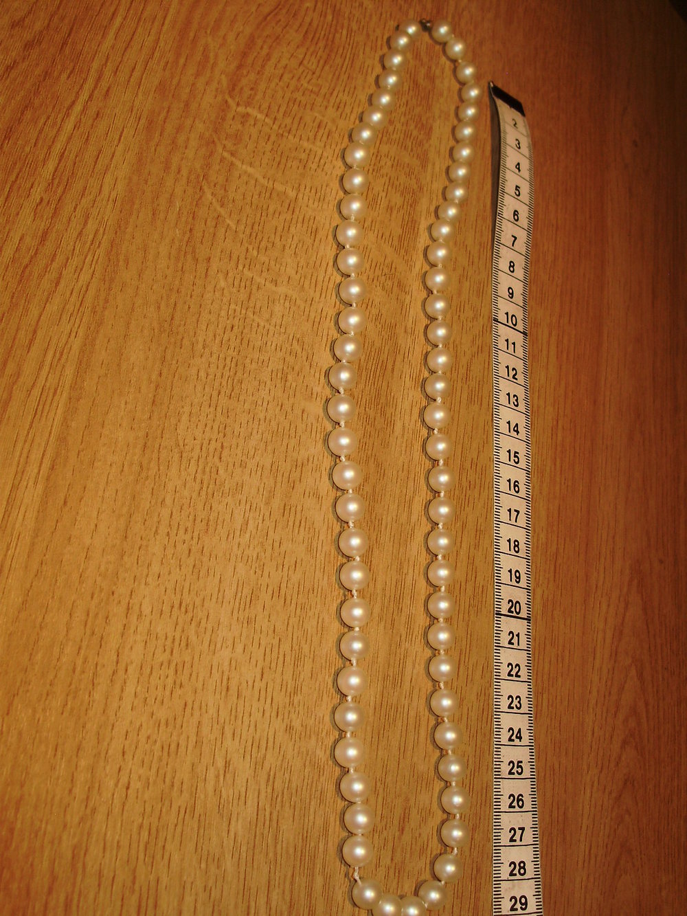Kette Perlen creme 62cm Vintage