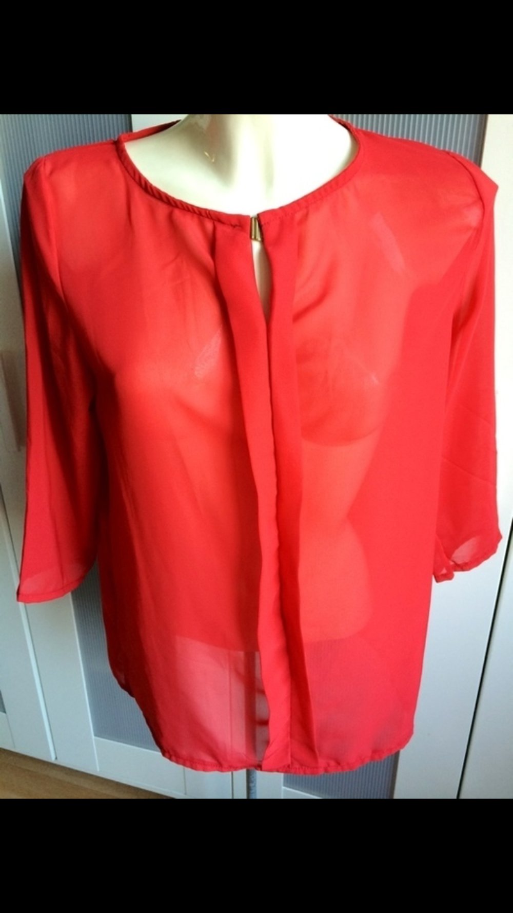 Zara Bluse transparent rot