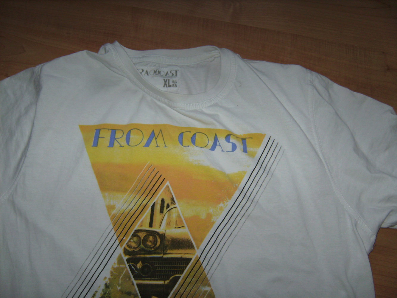 Shirt XL Herren, Kurzarm Print From Coast, Basic Printdruck Sportiv