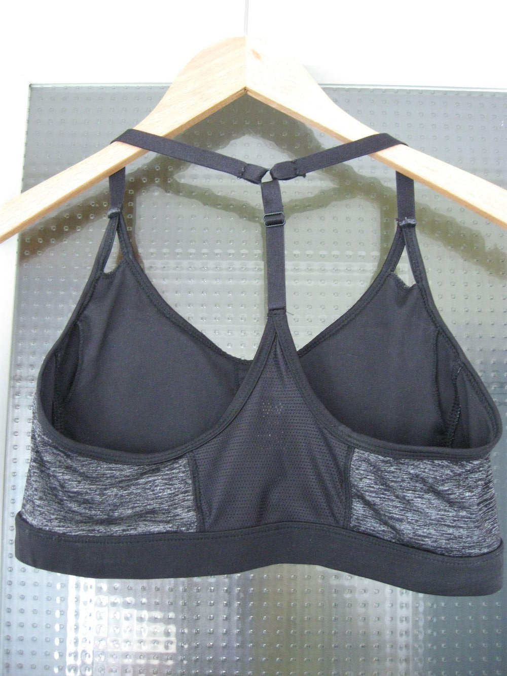 H&M Sport Bh schwarz grau meliert Ringerrücken Größe M Kleiderkorb.de