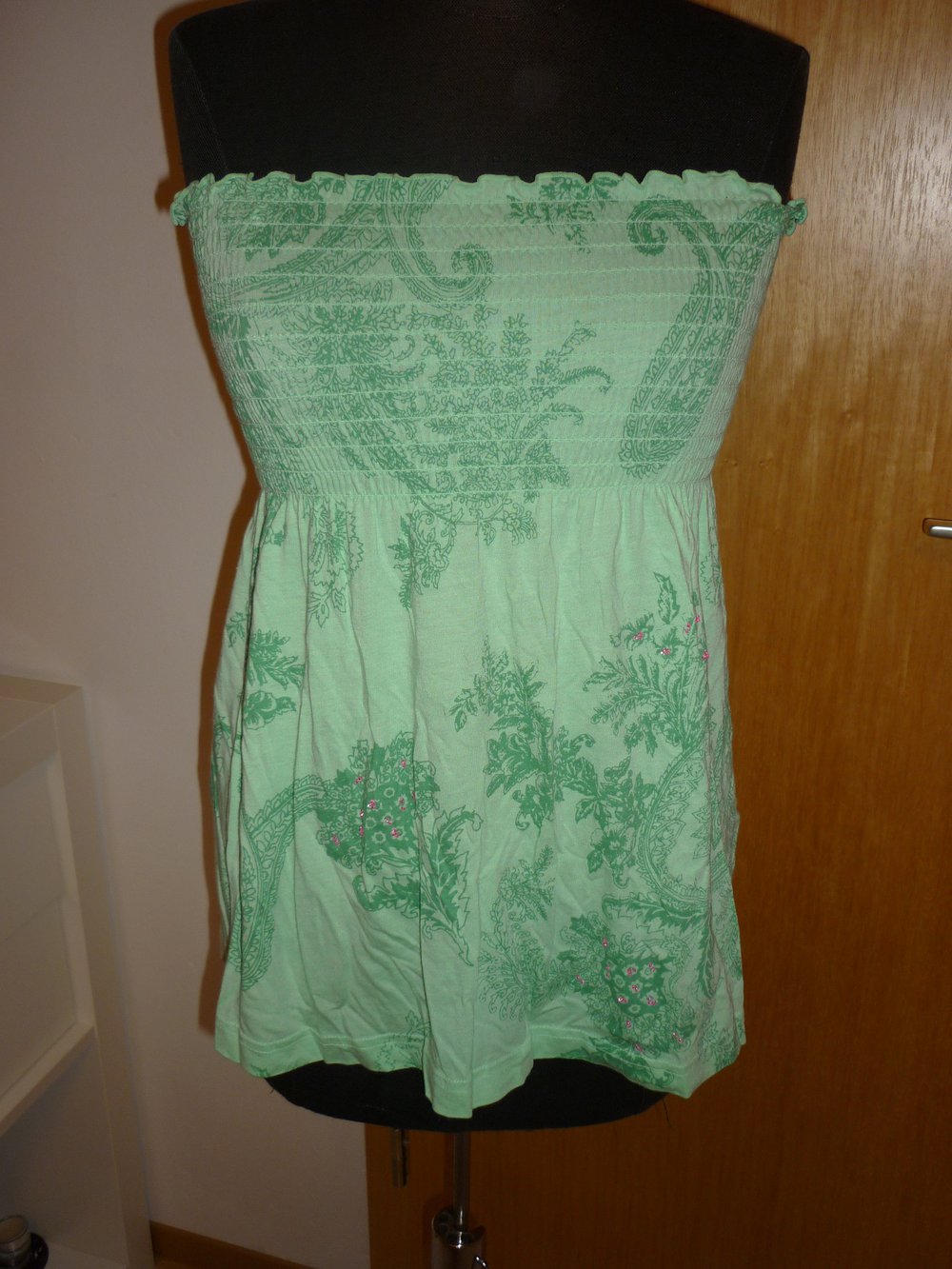 EDC by Esprit Bandeau Top Tunika grün gemustert Größe XS 34