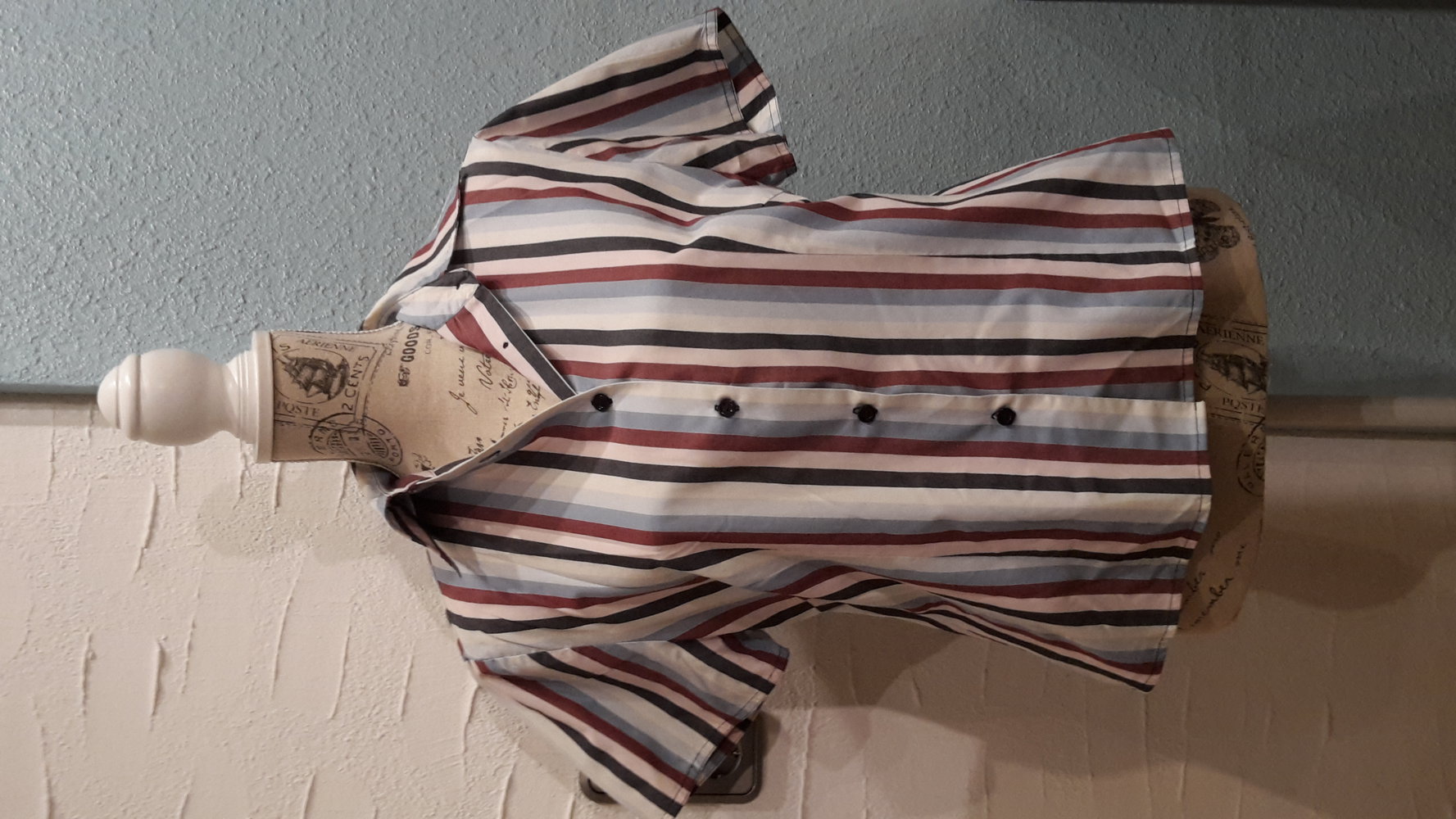 Streifen, gestreift, blau rot kurzärmlig Sommer onetouch Bluse M