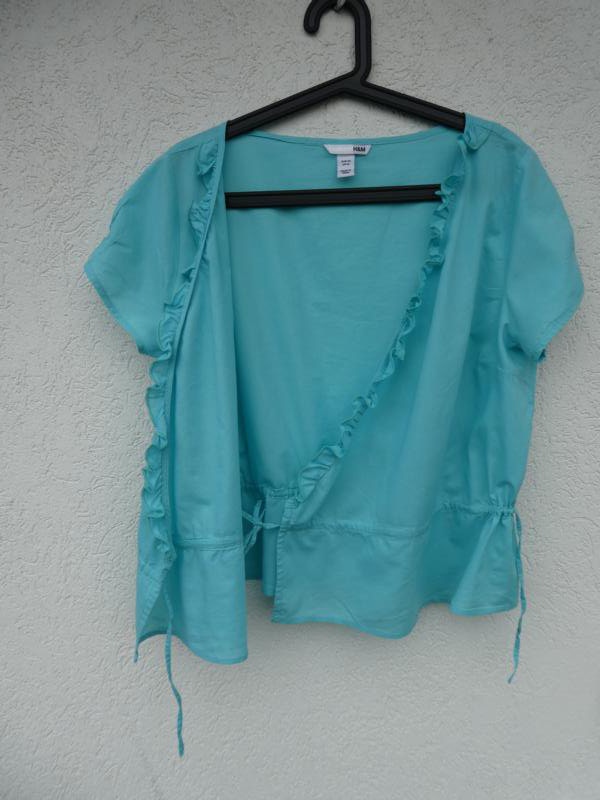 H&M – Wickelbluse, helltürkis – Gebraucht, fast wie neu