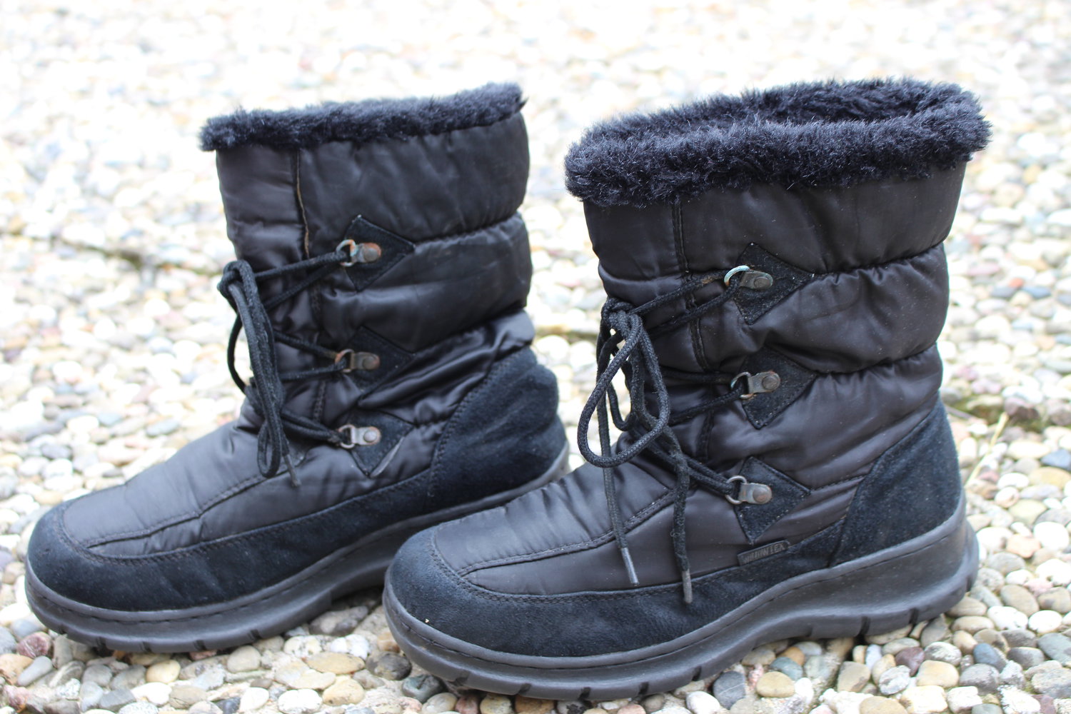 schwarze Winterstiefel, willow tex