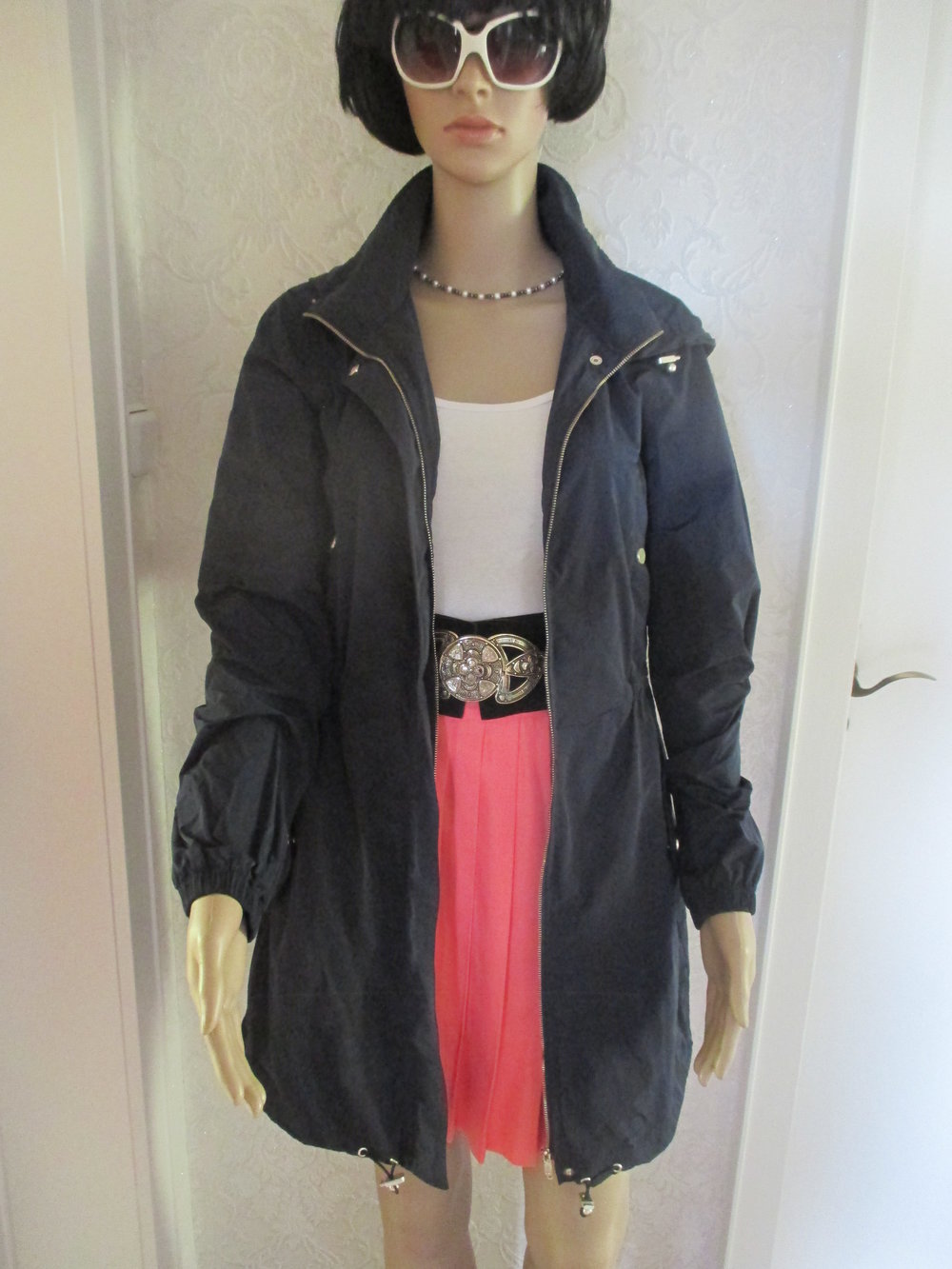 NEU * Seidig * Multifunktion * Trench Coat * Kapuzen * Long- Jacke oder Kurz- Mantel 