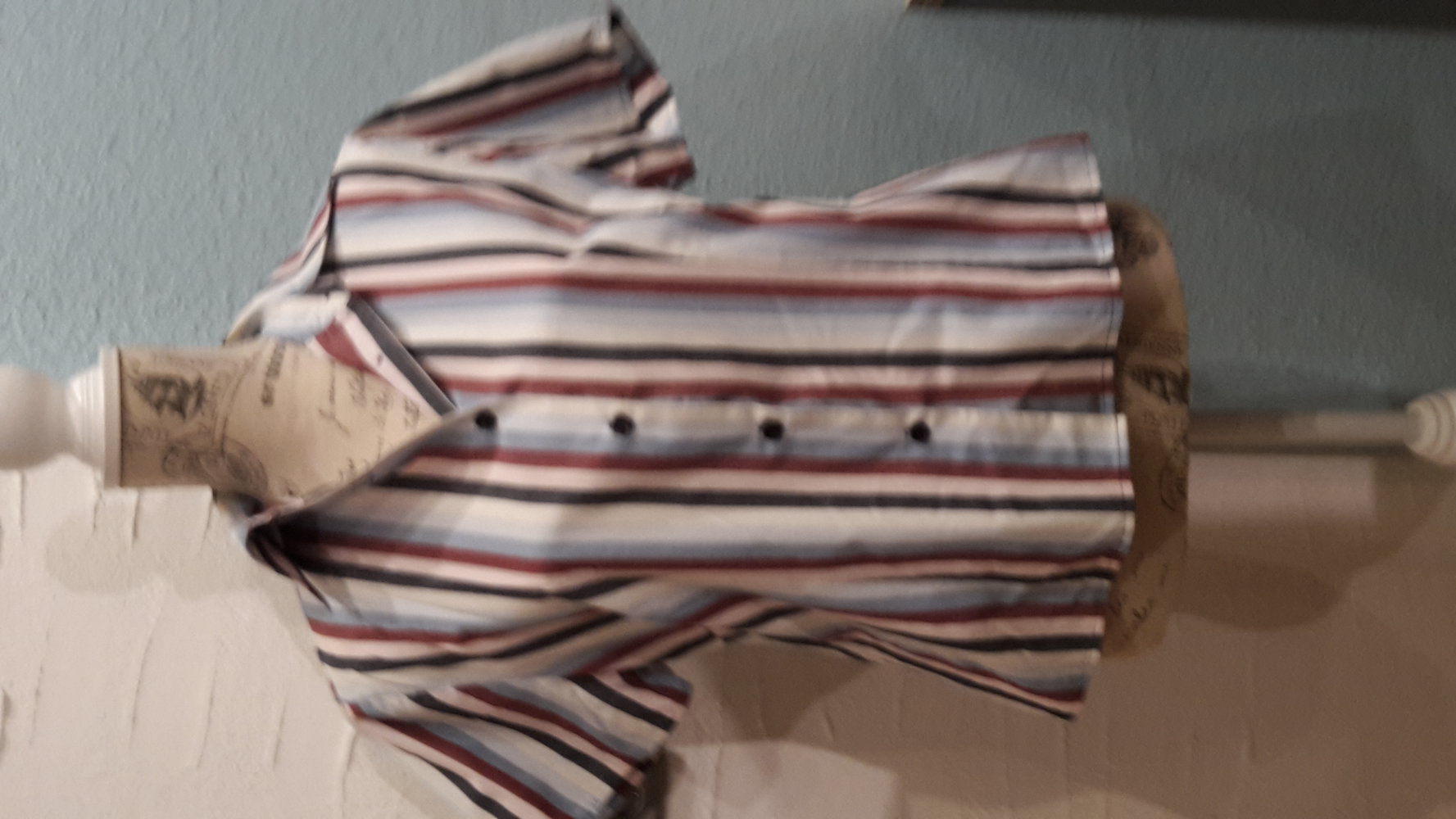 Streifen, gestreift, blau rot kurzärmlig Sommer onetouch Bluse M