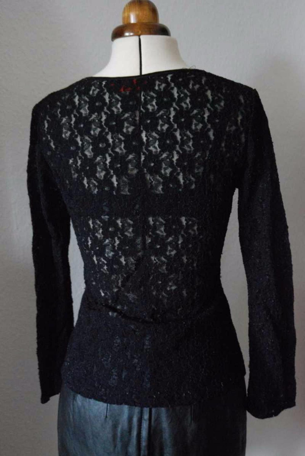 Schwarzes 90s 90er Spitzentop