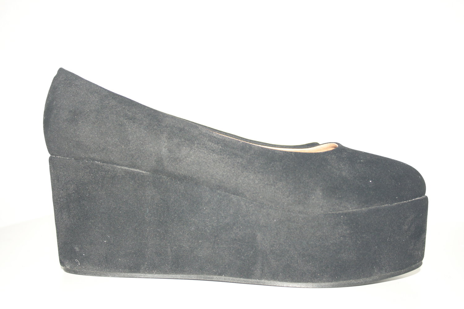 Neue Plateau Ballerinas Flatforms Samt Schwarz 41