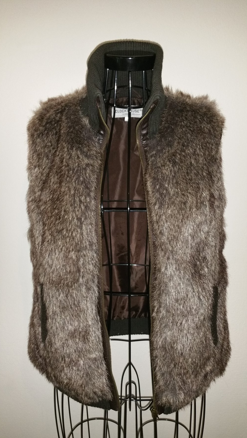 Damenweste von C&A, Kunstfell, braun