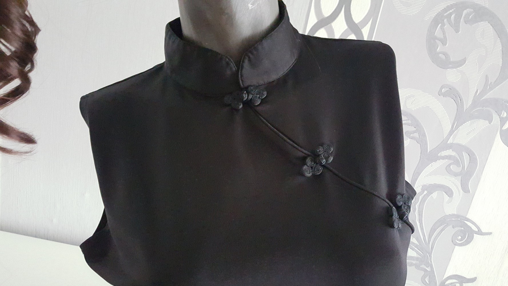 Asia Oberteil schwarz China ausgez. 14 L XL 40 42