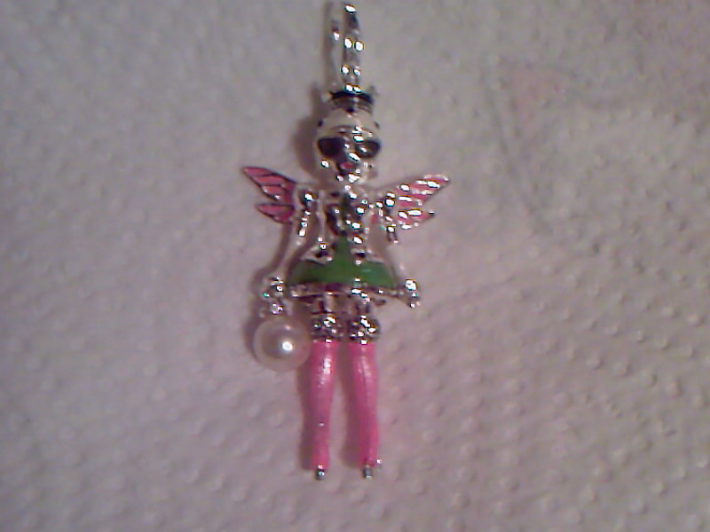 Anhänger Charm Puppe Doll Fee silber 