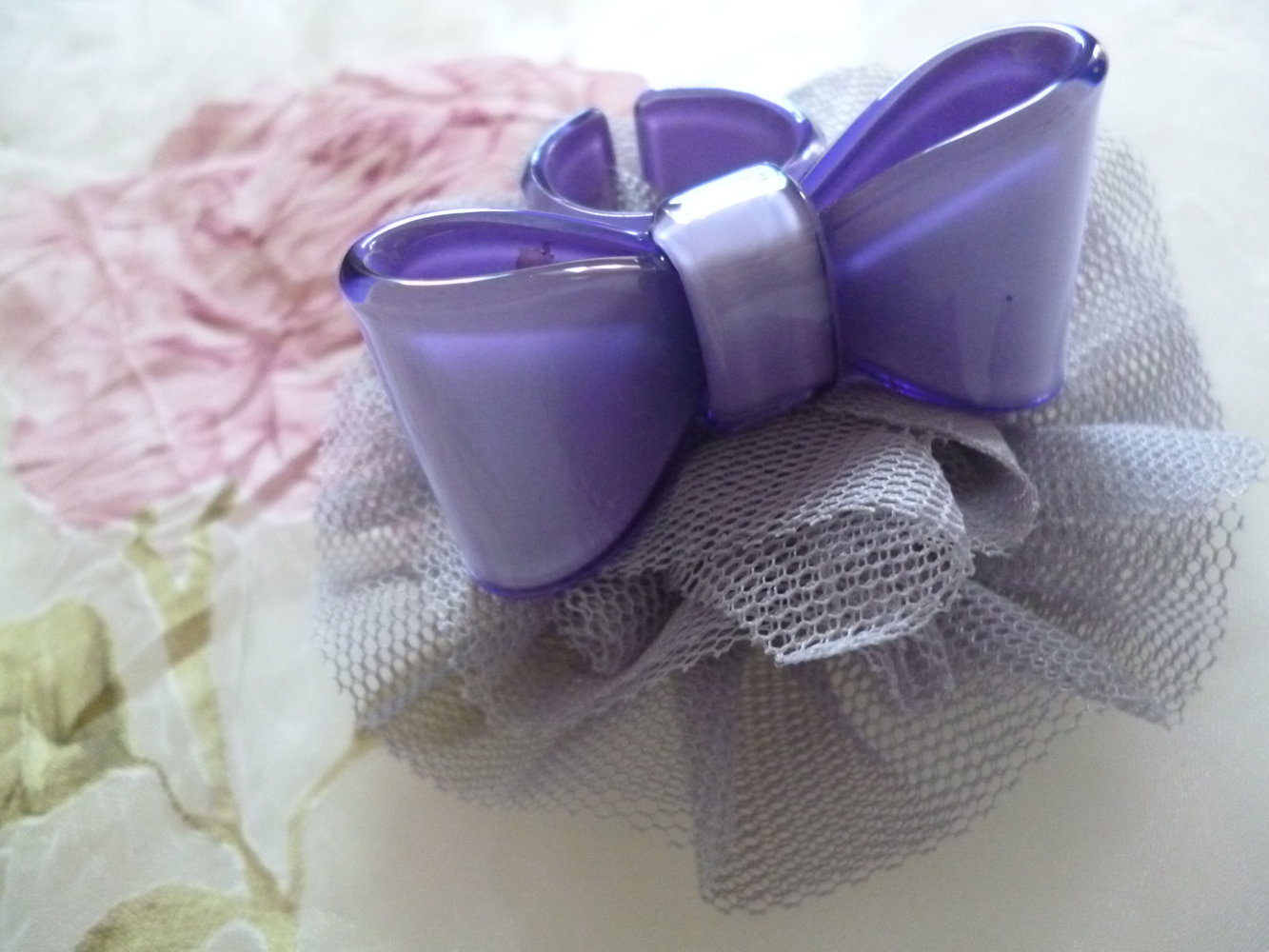 Schleifen Statementring flieder uni