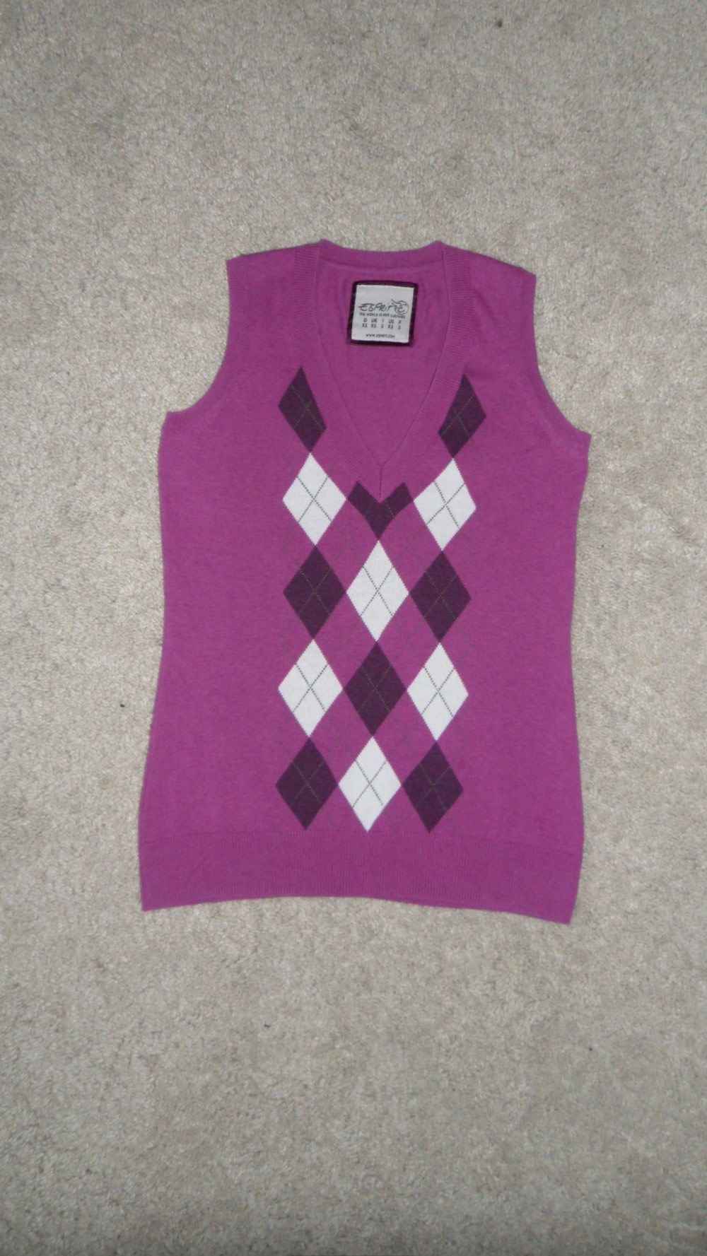 Esprit - Strickpulli - Strick- Pullunder - XS - S - Rauten - Design