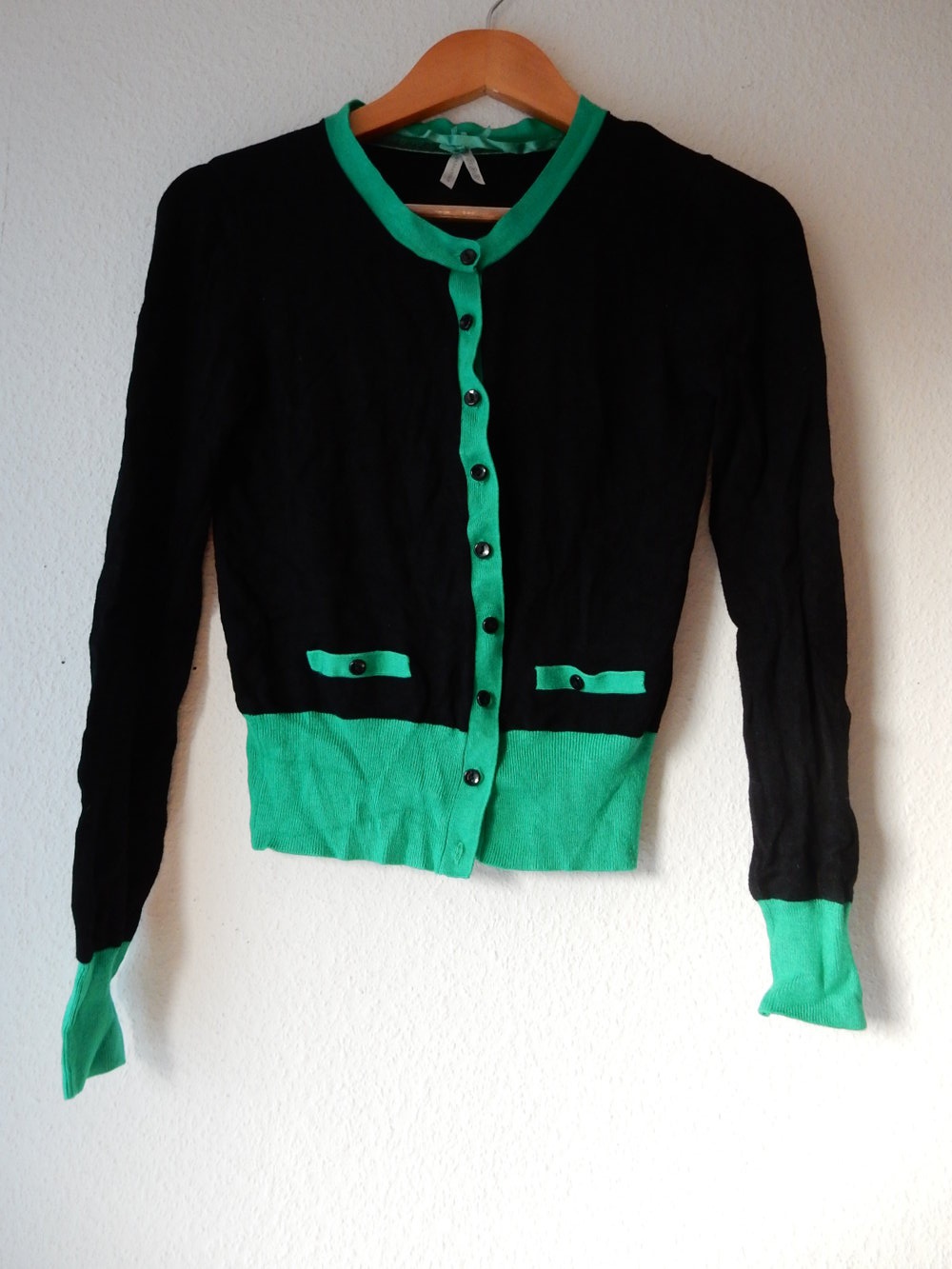 Cardigan schwarz grün