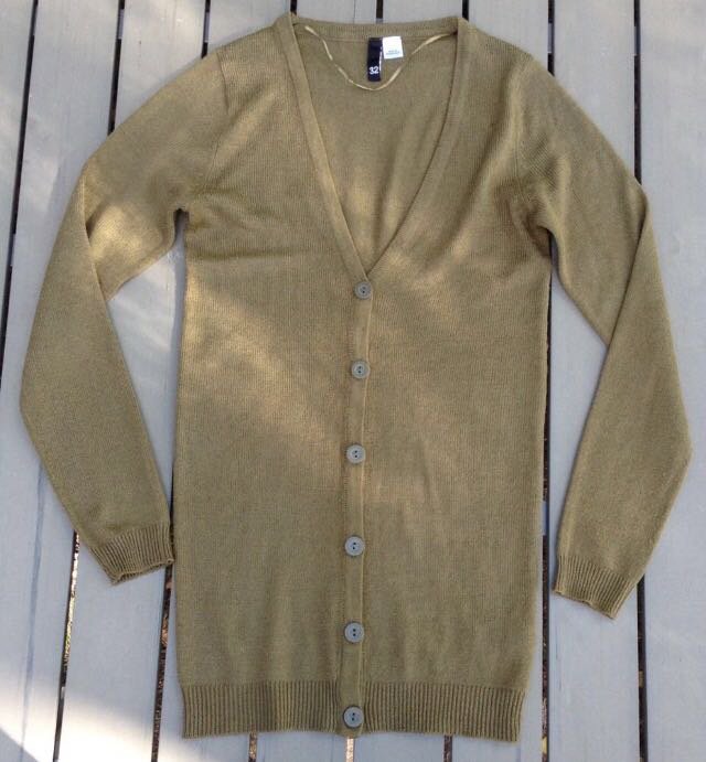 H&M Cardigan STRICKJACKE Khaki Gr. XS / 32