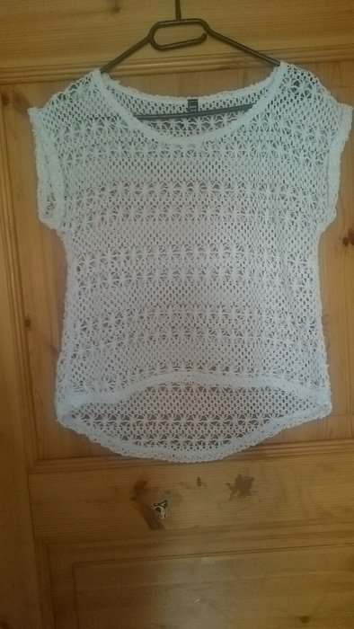 Häkelshirt Spitzenshirt weiß