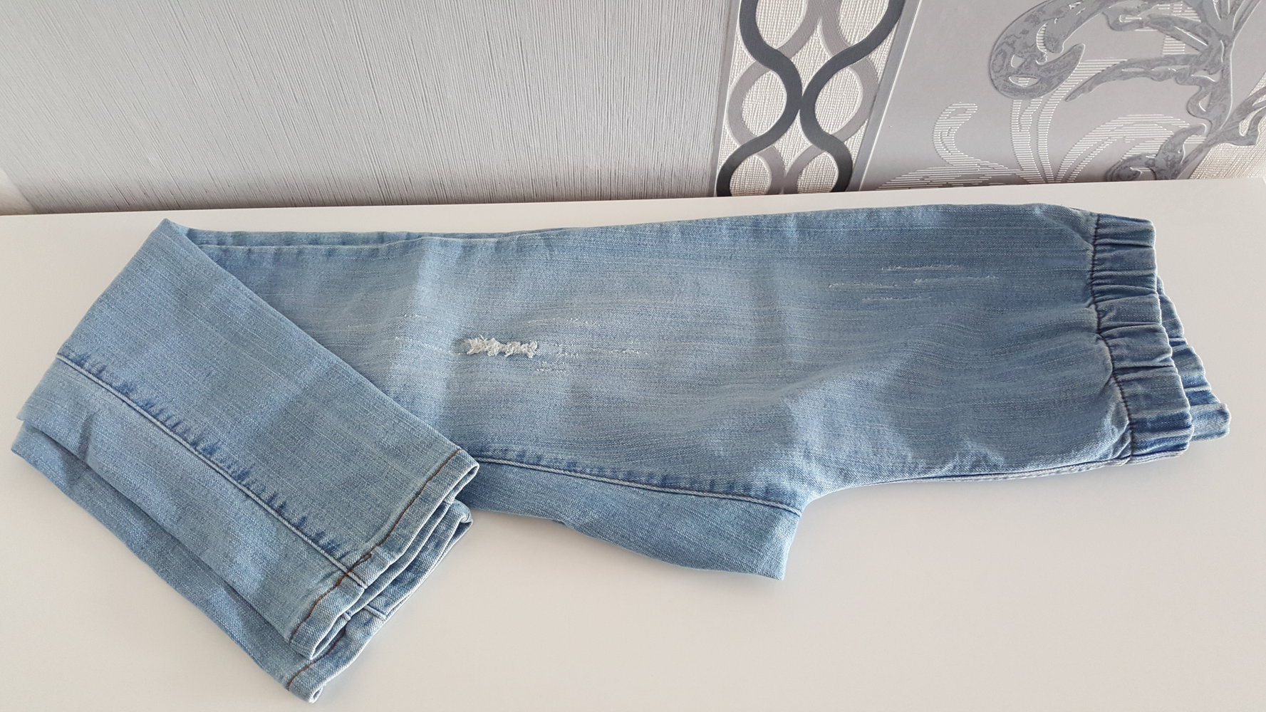 Jeans Leggings Jeansleggings Used Look 40 42 L XL Neu Blau Hellblau 