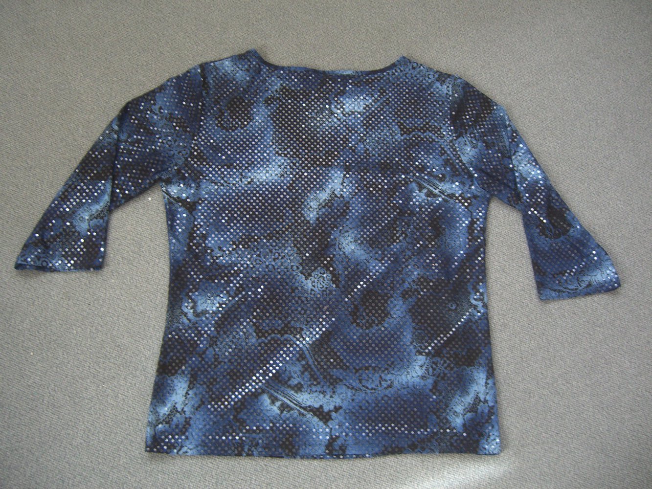 Paillettenshirt, blau/schwarz