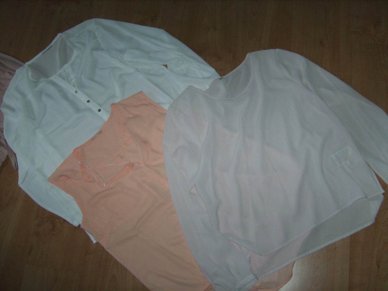 Tunika, Bluse Chiffon, Langarm Oberteil XL, Basic Kombinierbar nudefarben Lachs