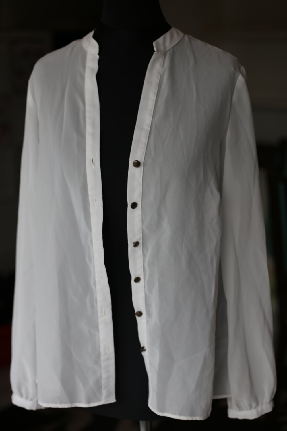 Langärmelige luftige Chiffonbluse XS 34