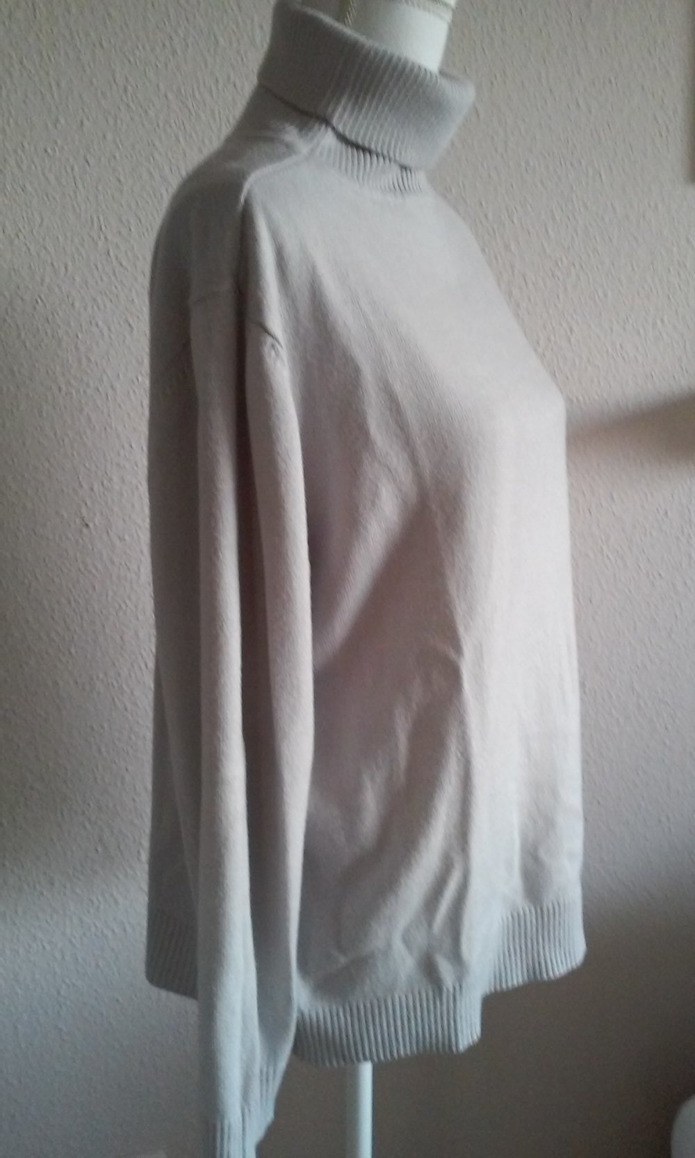 Rollkragenpullover Rolli Pulli hellgrau weich