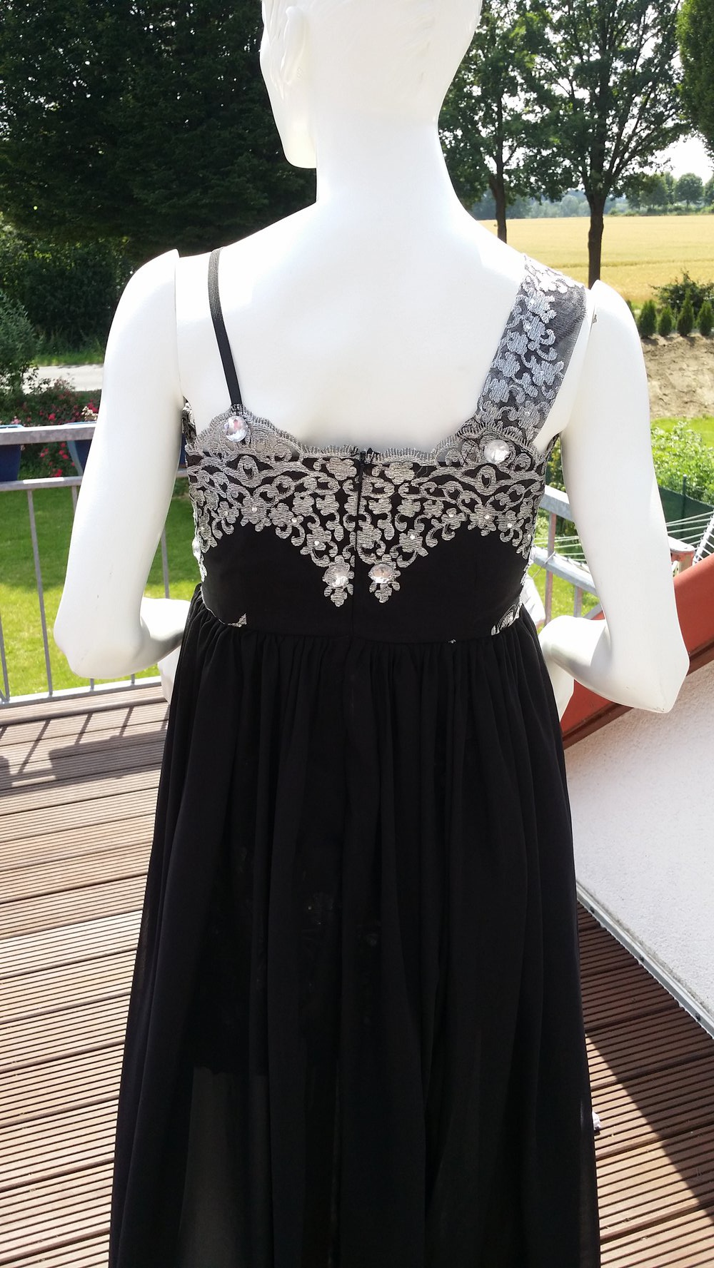 Schwarz silbernes  Abendkleid