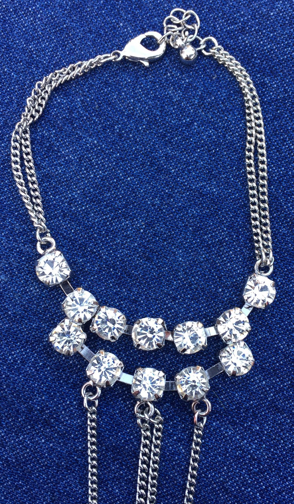 NEU: HANDSCHMUCK Armband mit Ring STRASS