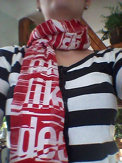 Tuch weiß rot leicht