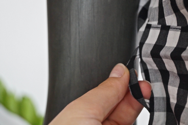 Karierte kurzarm Bluse