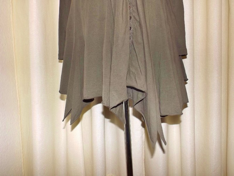 Zipfelkleid Zipfeltunika mit Kapuze Gr. 44 Zunika Minikleid oliv-farben