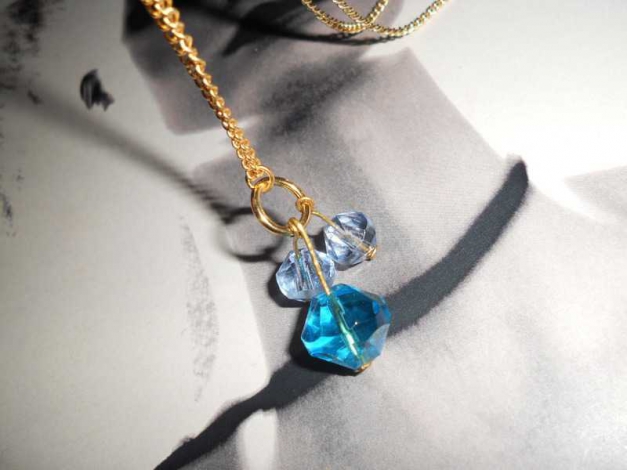 vintage Kette mit Blauen Steinen
