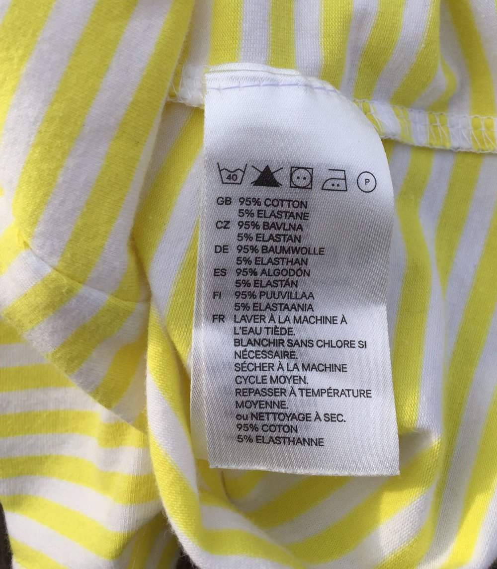 H&M Tubetop TUBE gelb / weiß Gr. XS