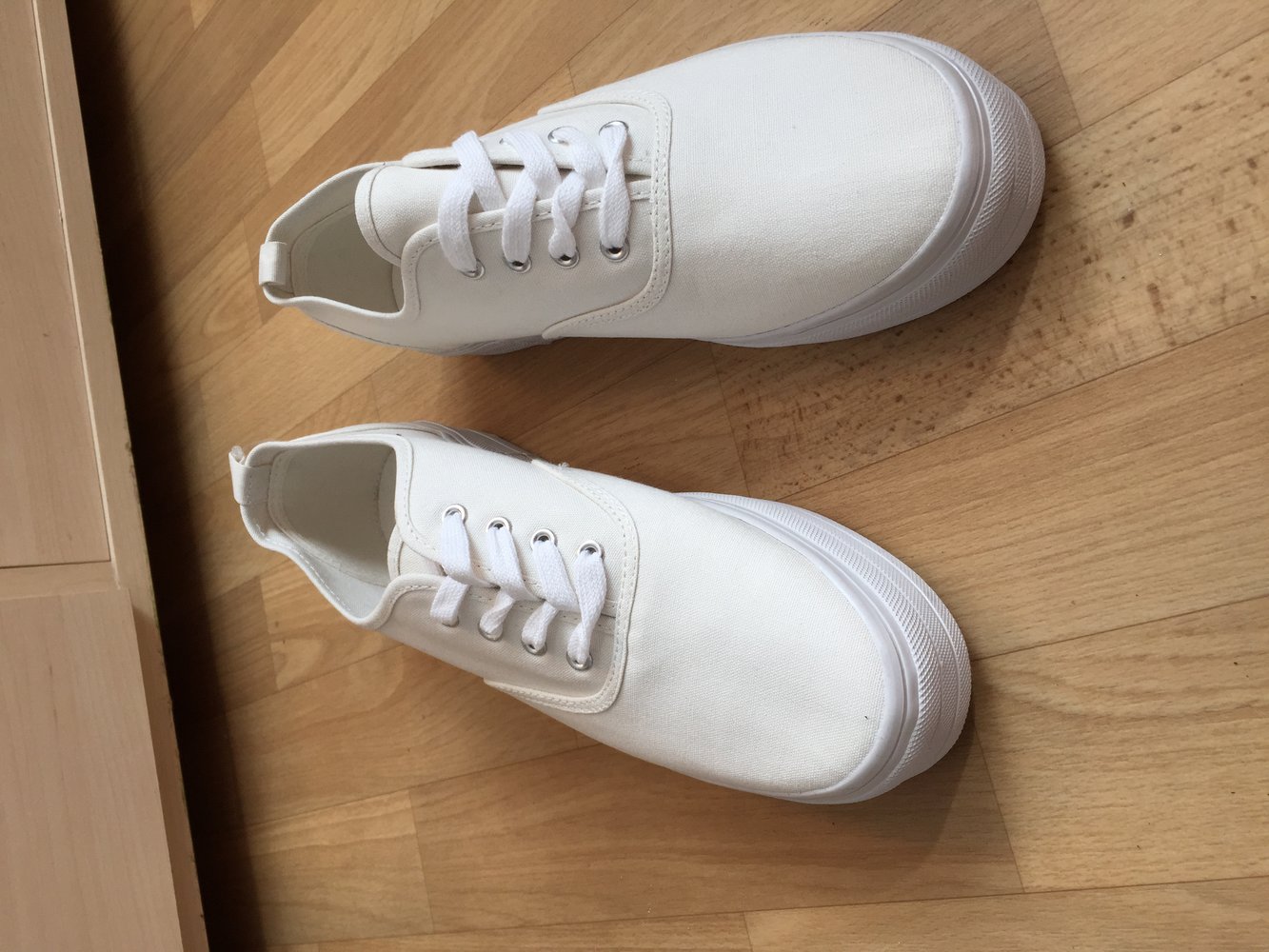 Schuhe Sneakers Plateau Plateauschuhe Plateausneakers Halbschuhe H&M weiß 41 42