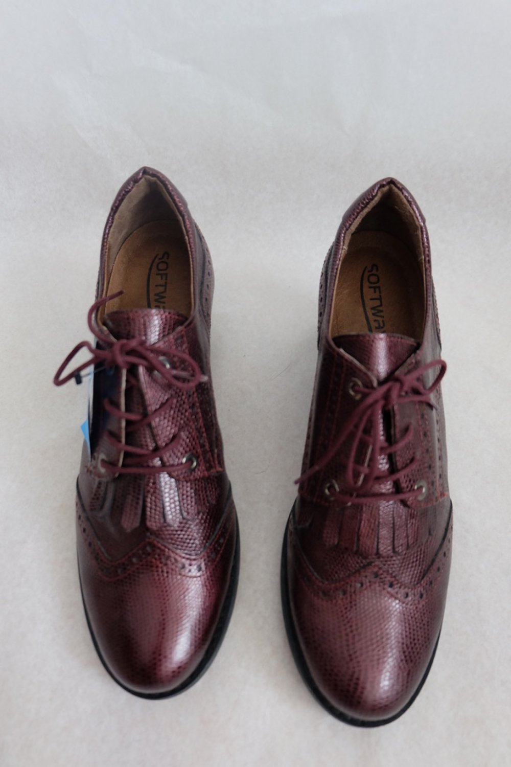 Softwaves Damen Schnürpumps, Schnürschuhe Rot-Braun Metallic in Grösse 40