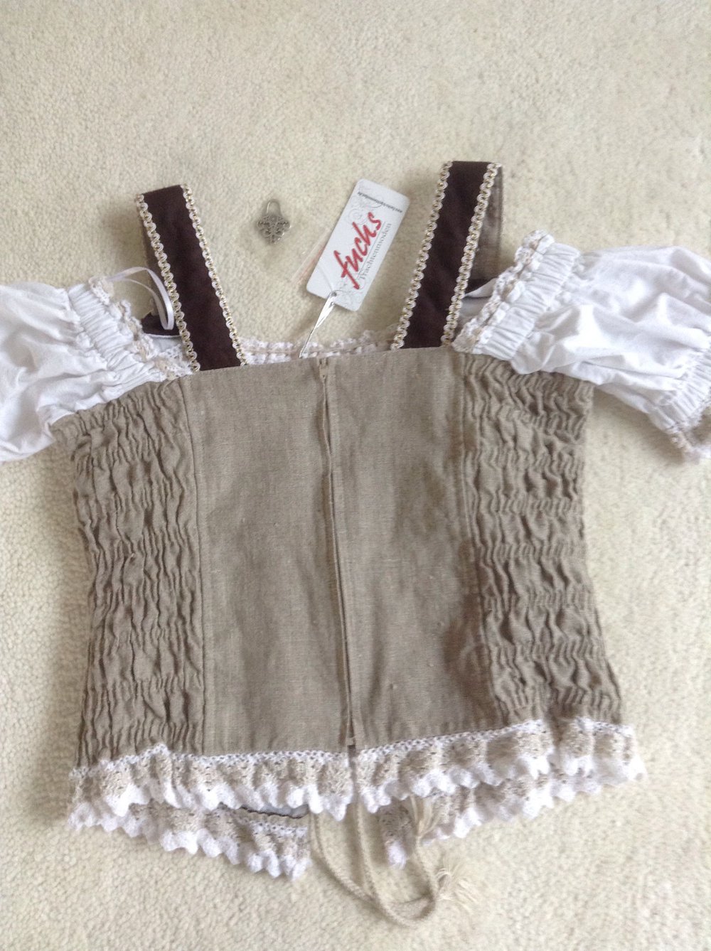 Trachtenoberteil / Oktoberfest / Natur-braun / Gr. 38 / Fuchs Trachtenmoden