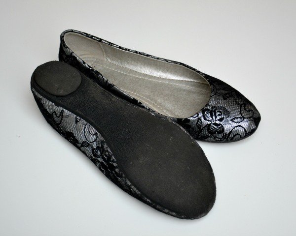 Süße silberne Metallic Ballerinas schwarz Spitze Größe 39 wie neu