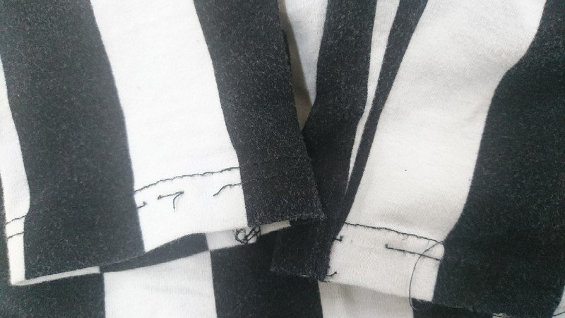 Leggings schwarz weiß gestreift XS