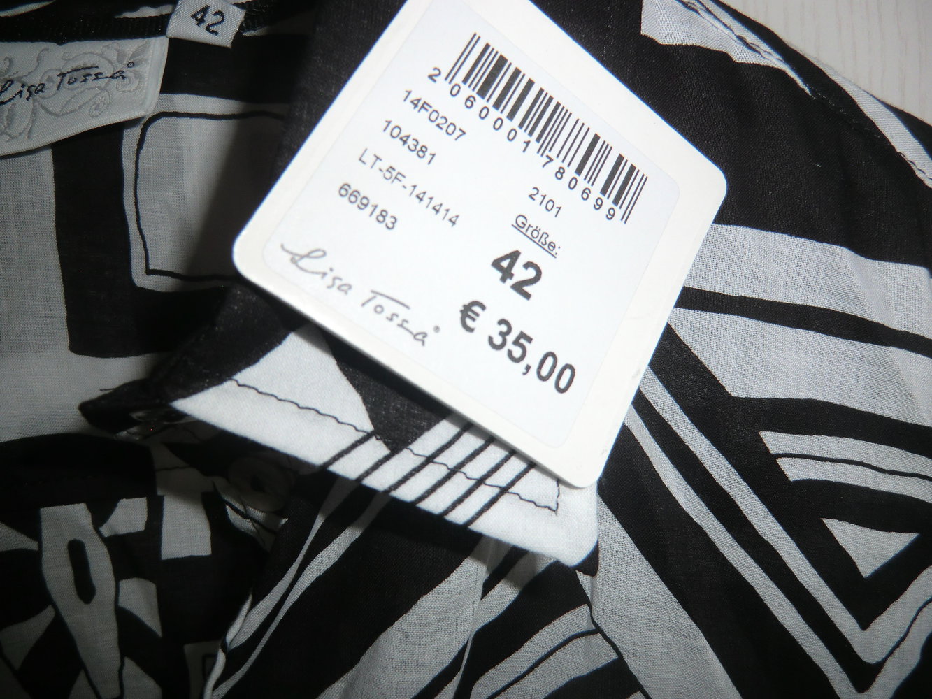 Bluse Gr.42 Neu schwarz weiß M 