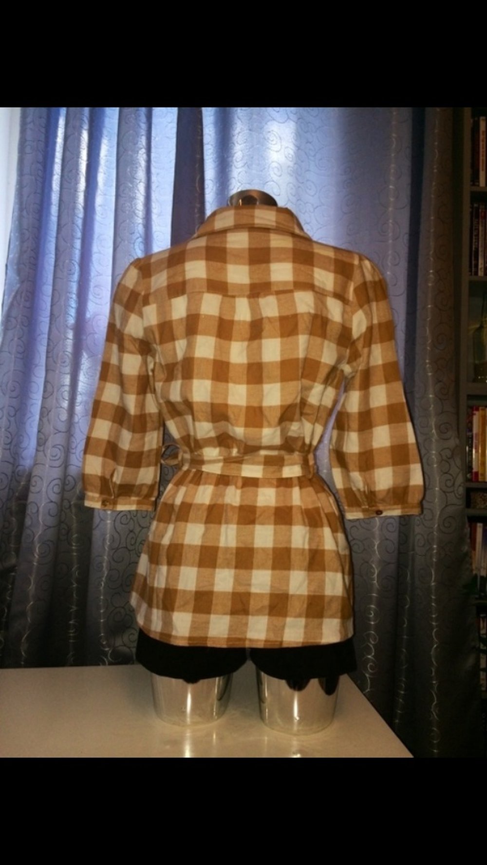 Flanell Holzfällerhemd Beige Braun weiß Gr. S neuwertig